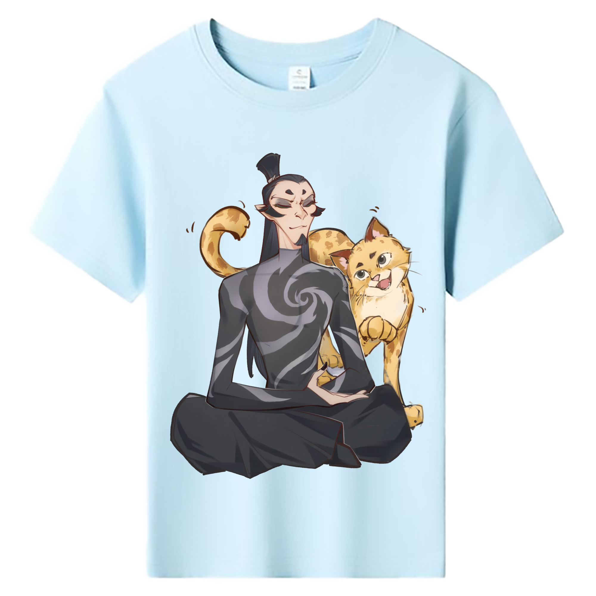 （画像用） Ne Zha 2 ナタ 魔童の大暴れ 綿100％キッズTシャツ（フロントプリント）